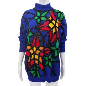 Vintage 90's Sequin Oversized Pullover Sweater S